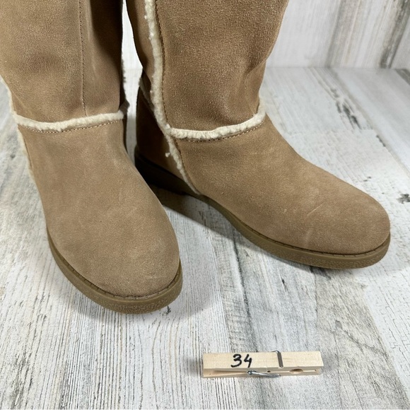 NEW Xhilaration Kameke Suede Faux Sherpa Lined Tall Boots #34 - Picture 8 of 10